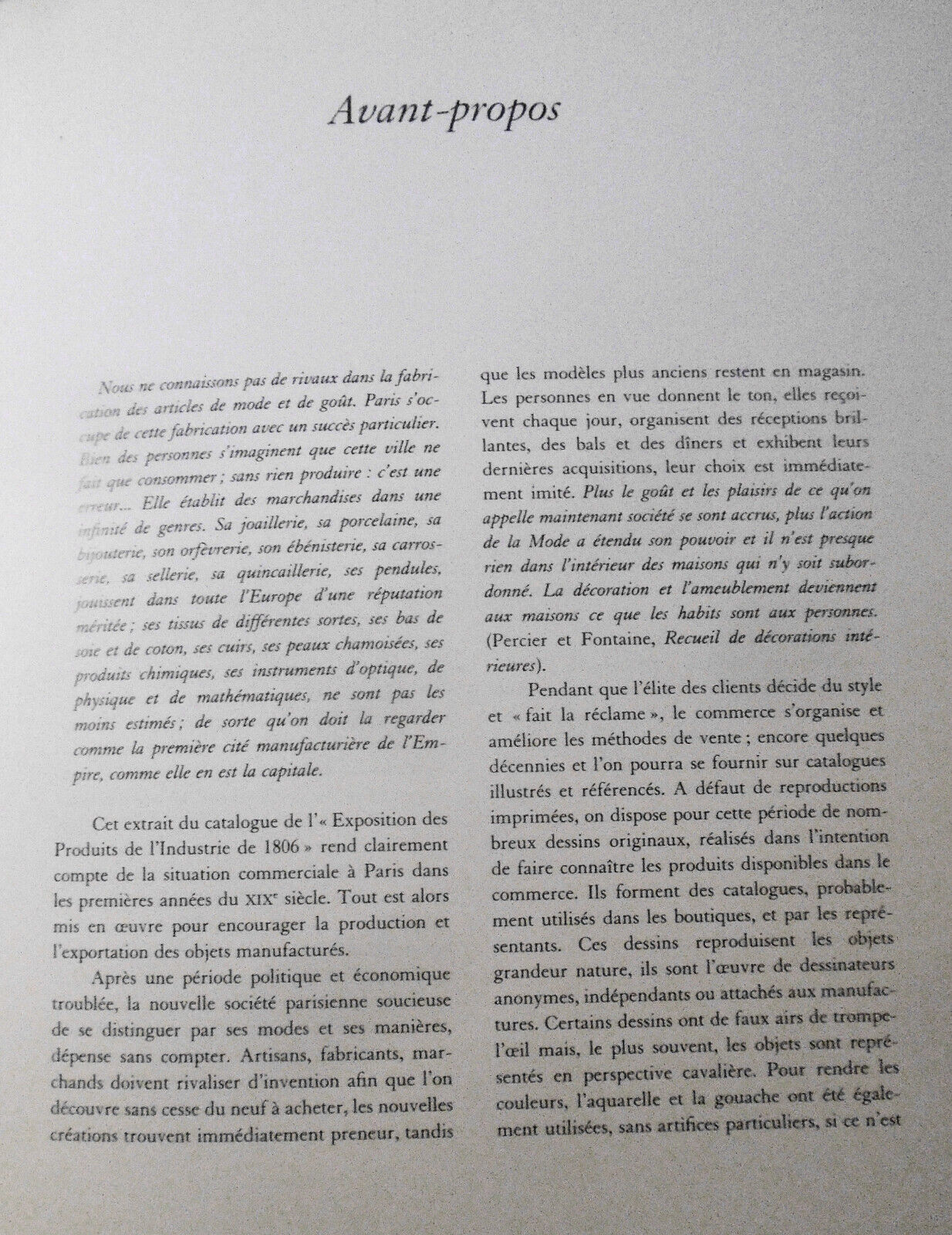 Objets d'usage & de goût dans les premières années du XIXe siècle. 1993.