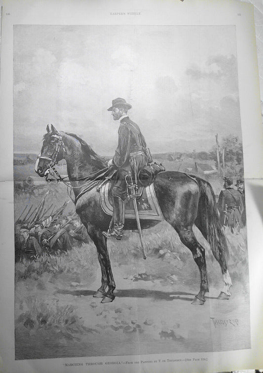 "Marching Through Georgia" by T. de Thulstrup. Harper's Weekly February 21. 1891