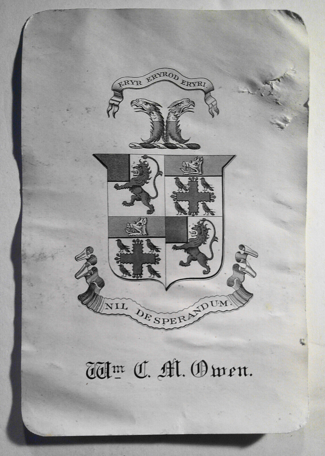 Wm. C. M. Owen Ex Libris Bookplate