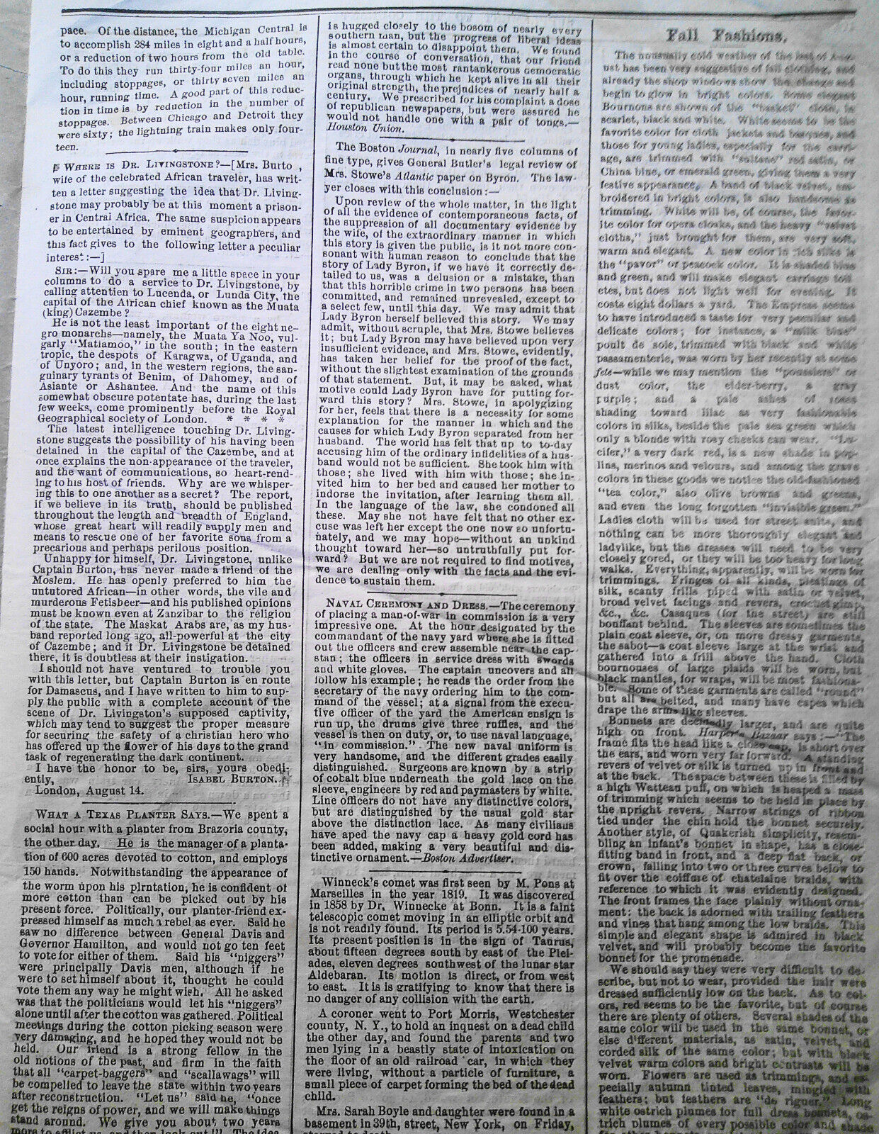 New Lincoln story; Negro on Chinese - Supplement To the Courant, Sept. 11, 1869