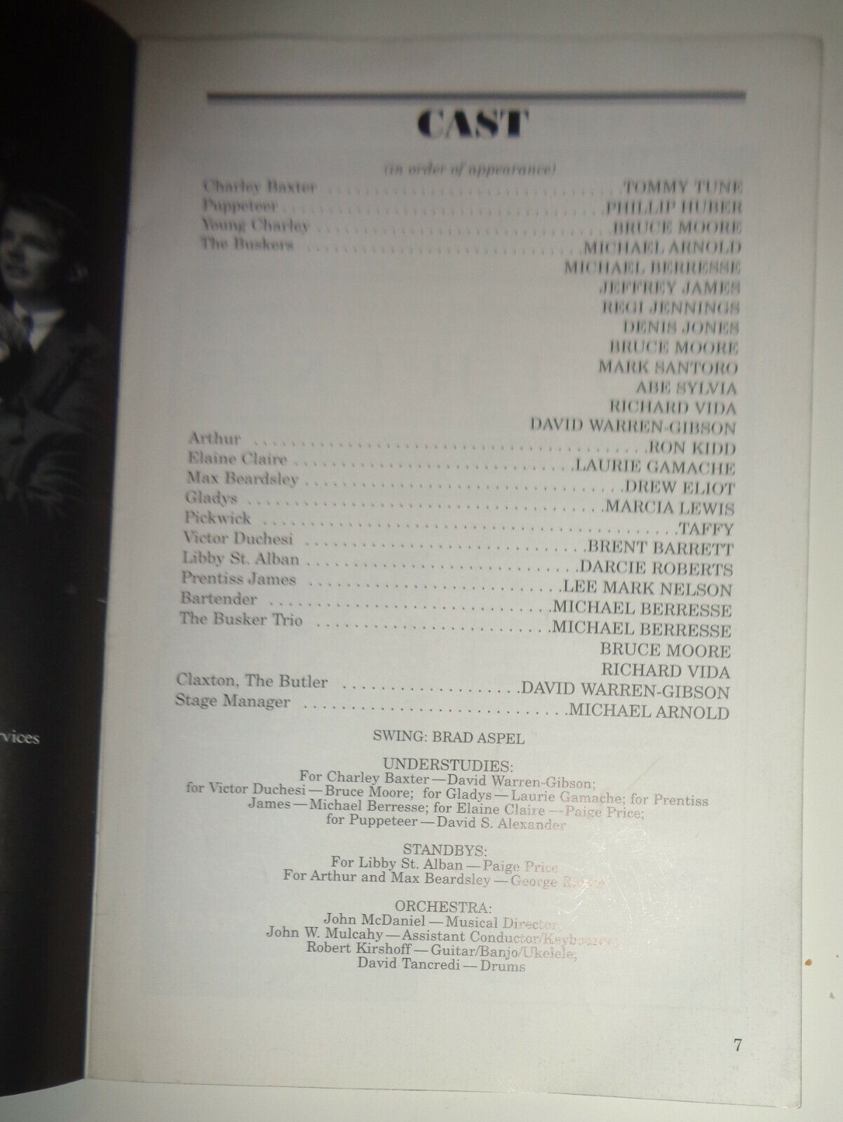 TOMMY TUNE IN "BUSKERS" - PROGRAM - SEPT 5 - 10, 1995 PITTSBURGH, BENEDUM CENTER