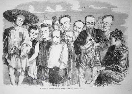A Group of Chinese. Illustrated London News, April 13, 1861. Original print