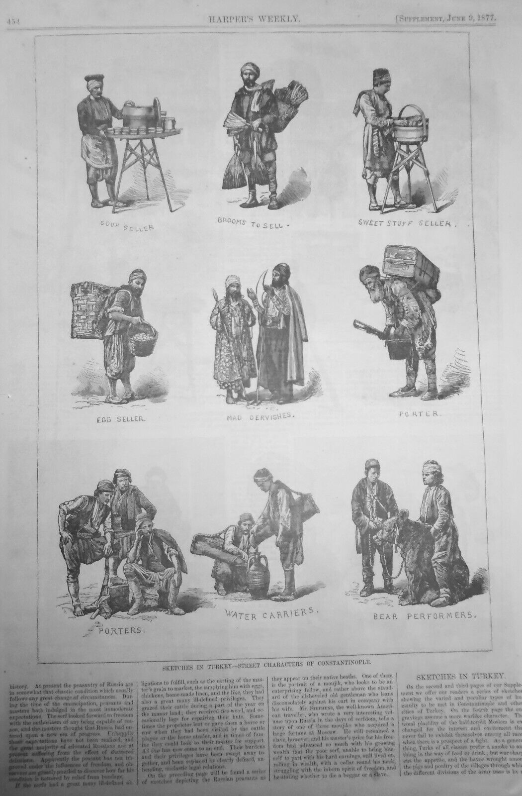 Sketches In Turkey -- Street Characters Of Constantinople. Harper's Weekly 1877