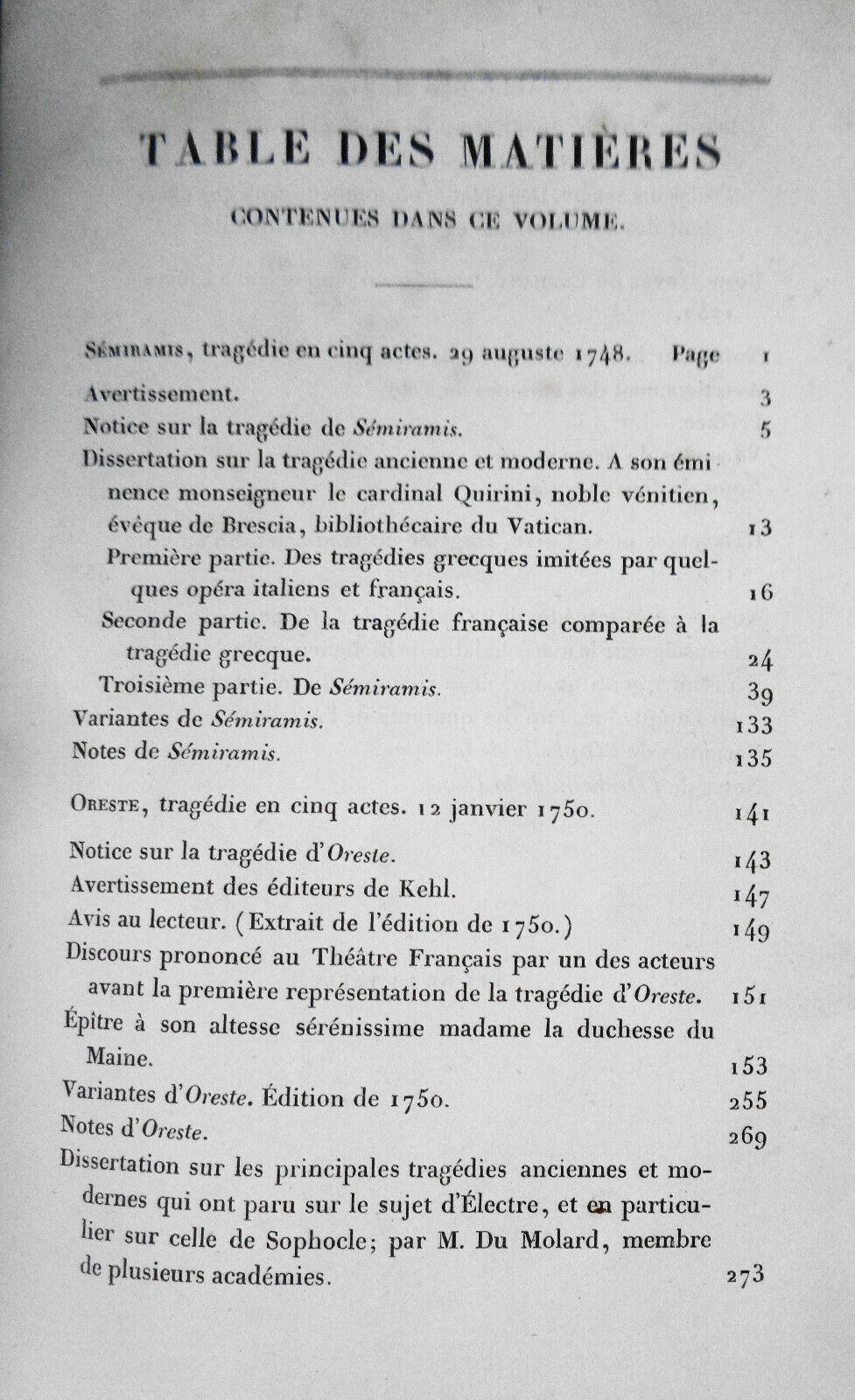 1829  - OEUVRES COMPLETES DE VOLTAIRE, TOME VI : THEATRE, TOME IV.