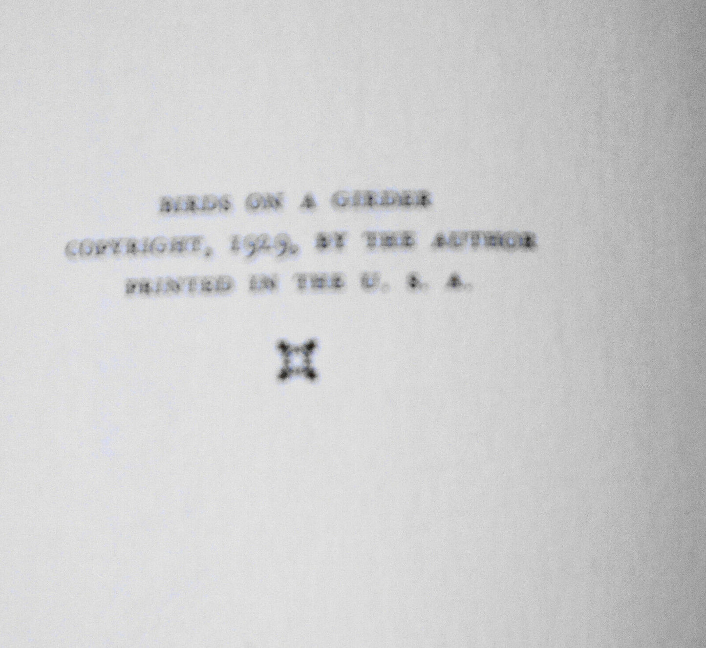 Birds on a Girder,  by Joed Platky - SIGNED Limited Edition 1929. HC/DJ