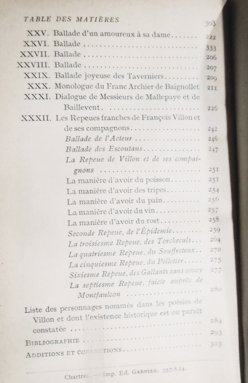 [French poetry] Oeuvres Completes de Francois Villon. Garnier, Paris [nd]