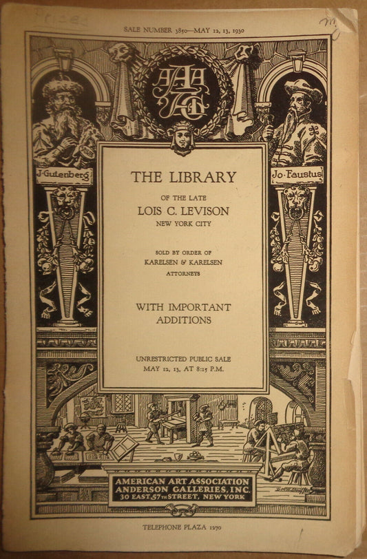 Library of the late Lois C. Levison - American Art Association 1930, with prices
