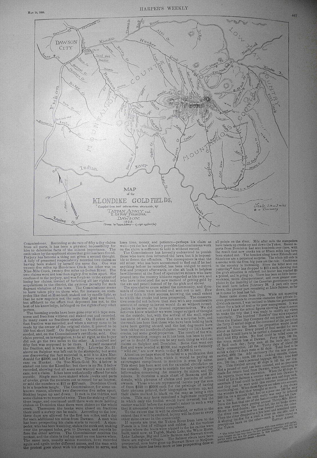 Harper's Weekly May 14 1898 :  Battle of Manila, Klondike gold map; Dewey; etc.