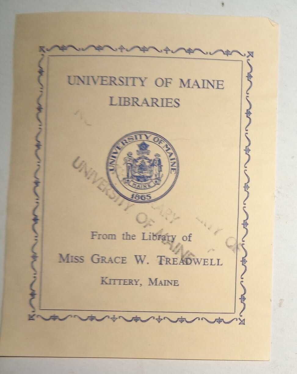 University Of Maine Libraries - Ex Libris Bookplate (Grace W. Treadwell gift)