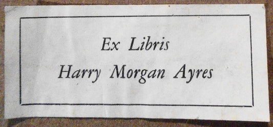 Harry Morgan Ayres (Oct 6, 1881 – Nov 20, 1948) - Ex Libris Bookplate -Miniature