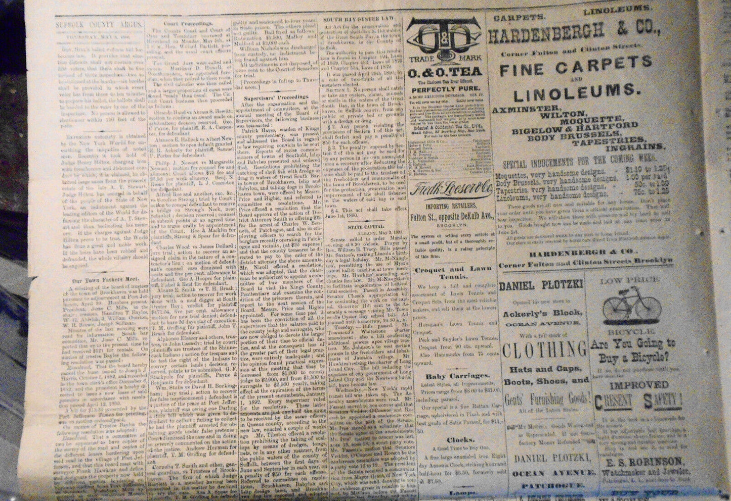 The Suffolk County Argus, 1890 - Lynching, murders, oil rich colored woman, etc.