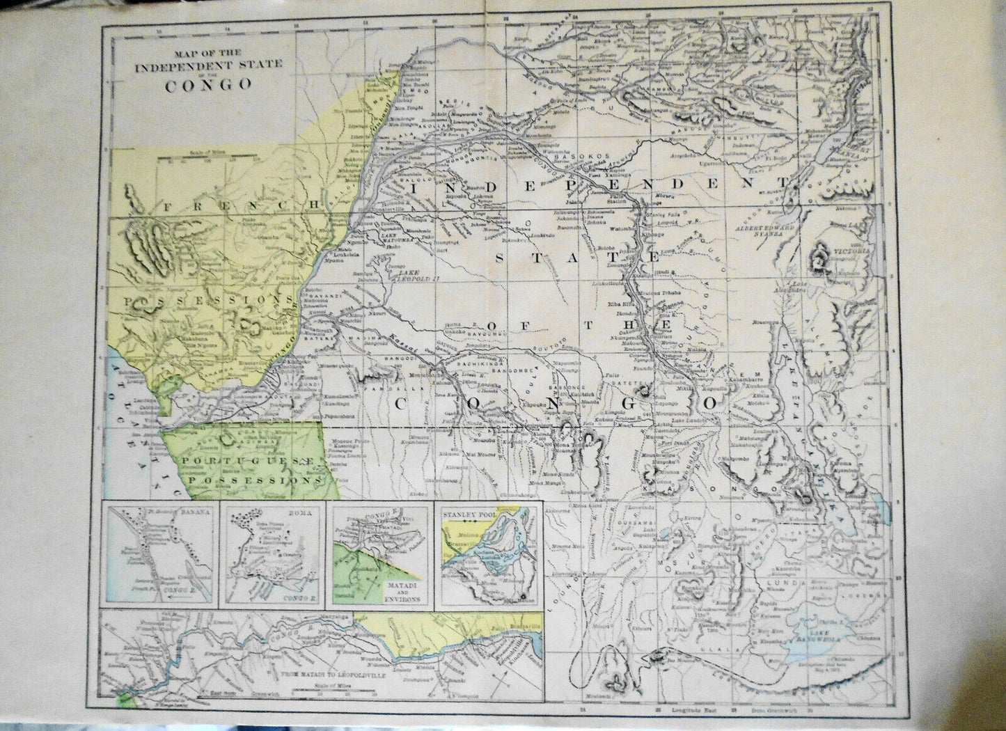 Map of The Independent State Of The Congo, 1891 Original