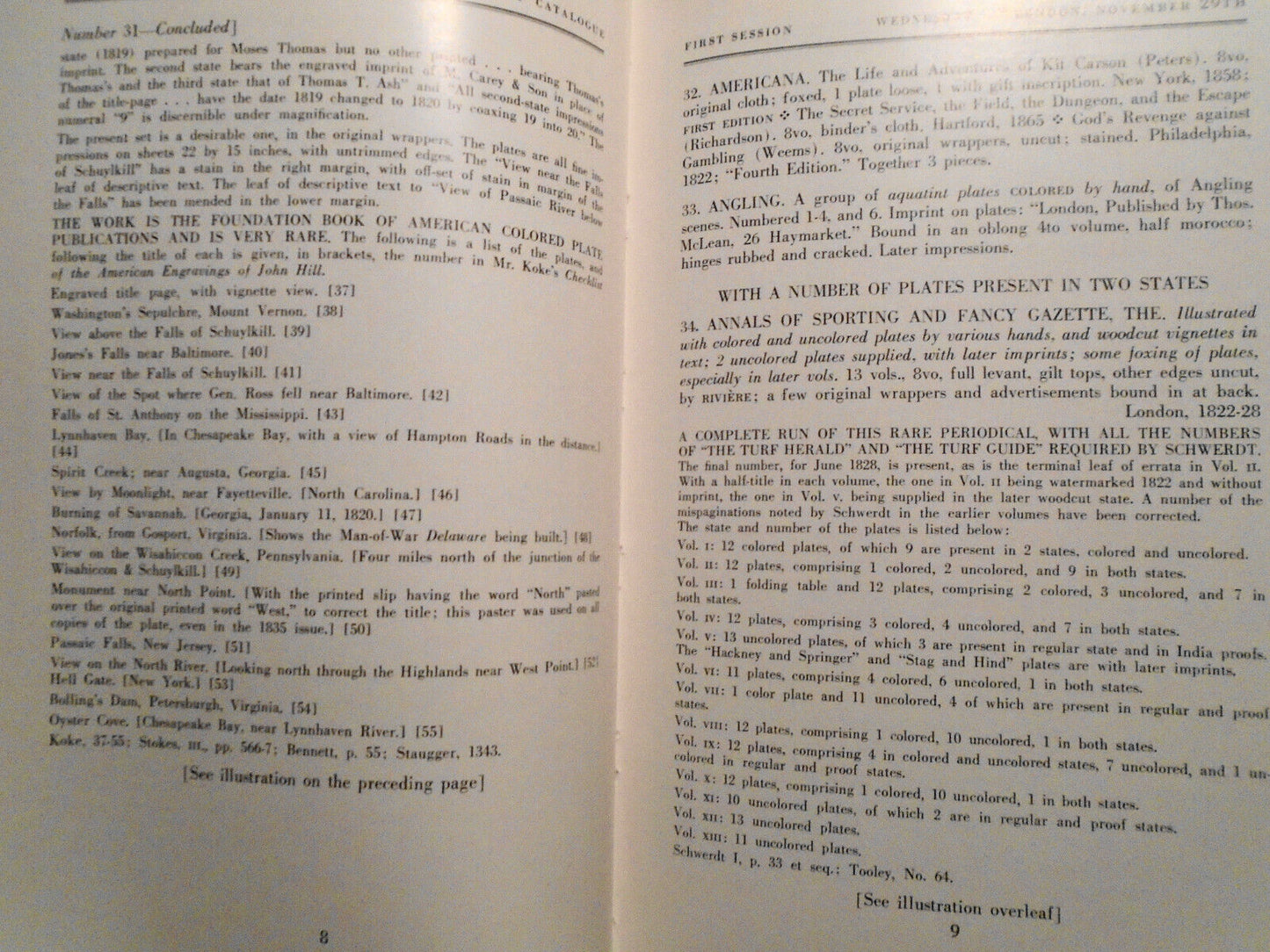 Distinguished Books Manuscripts Prints of Charles Auchincloss. 1961 Parke-Bernet