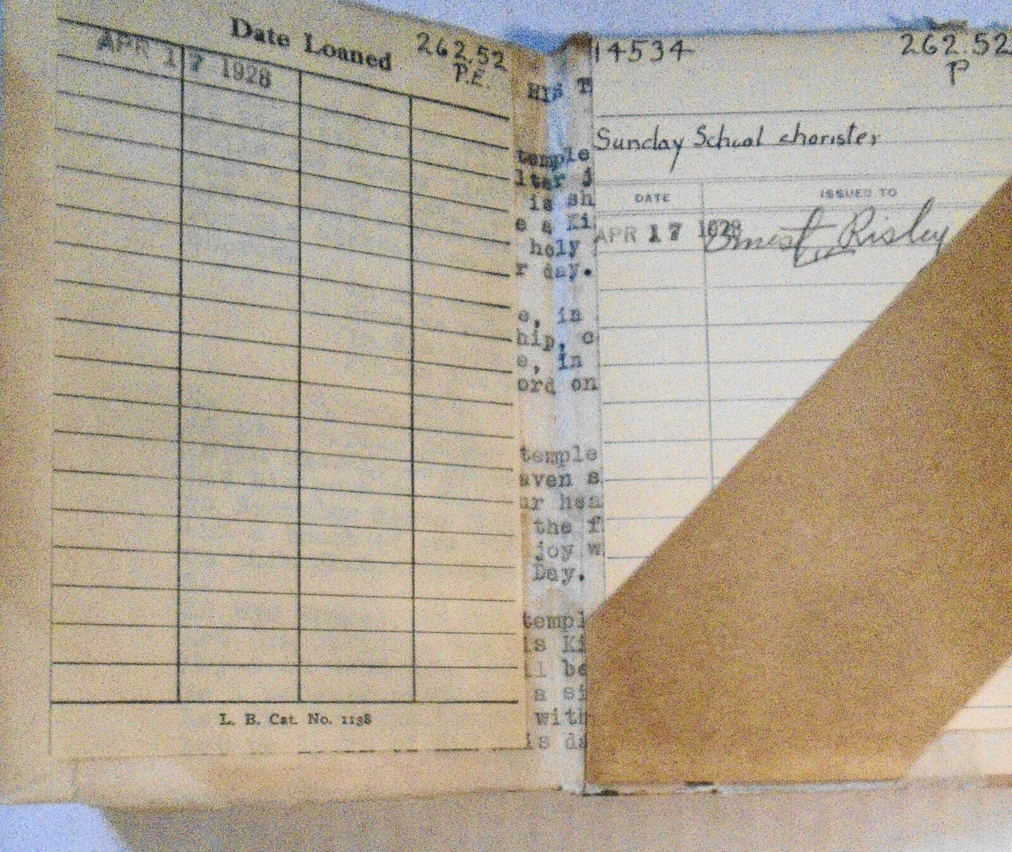 1895 The Sunday School Chorister, Words Only. Hardcover.