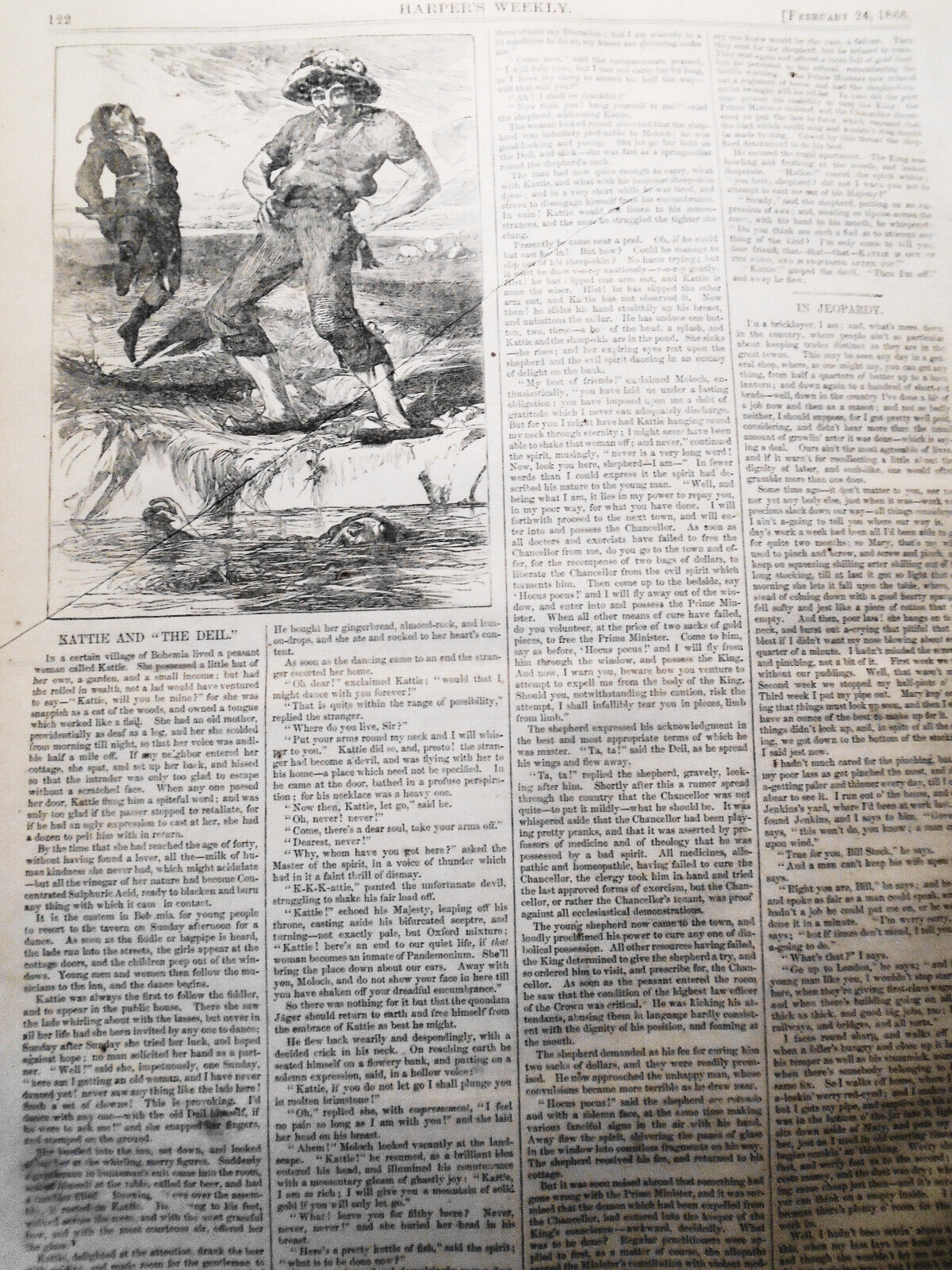 Lincoln entering Richmond, April 4, 1865 - in Harper's Weekly February 24, 1866
