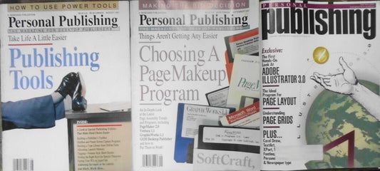 Personal Publishing magazine - 3 issues: August & September 1987 and Sept. 1990