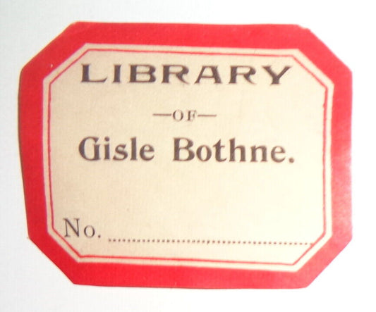 Gisle Bothne Bookplate - Miniature - Danish author - late 19th century