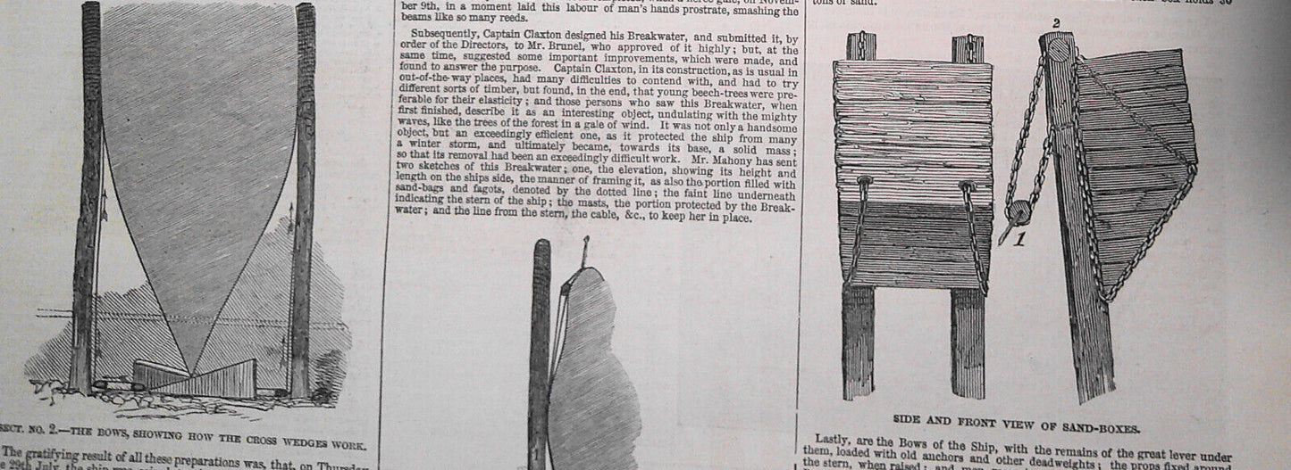The "Great Britain" Steamship - August 21, 1847 Illustrated London News section