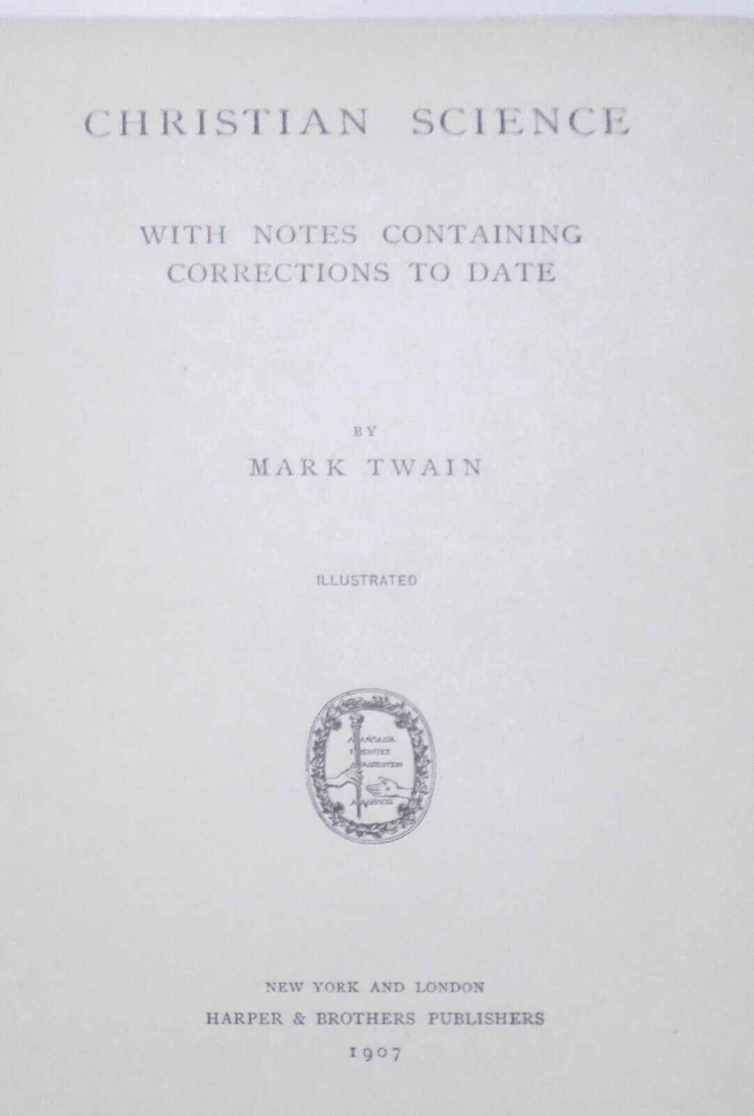 Mark Twain: Christian Science 1907 First edition