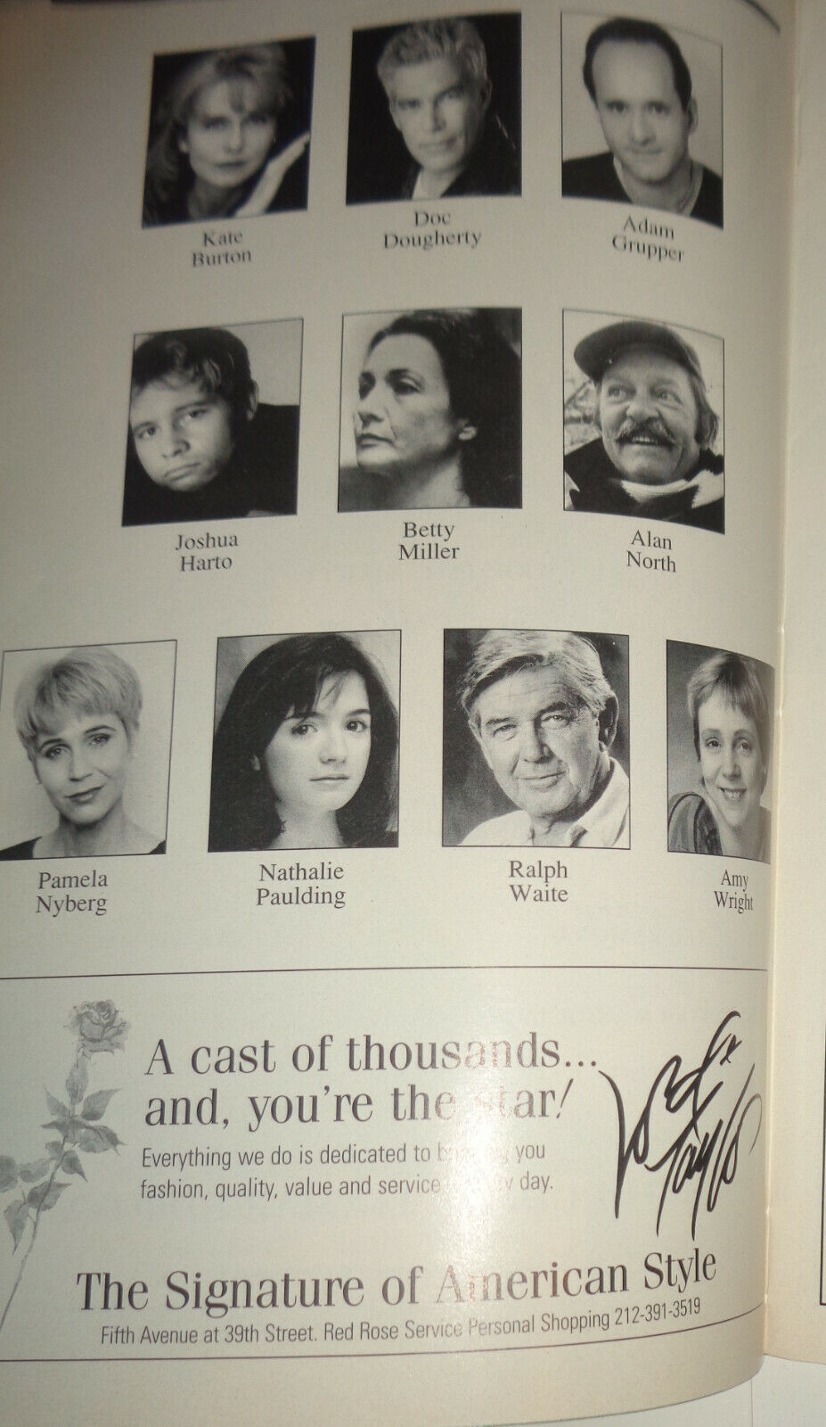 Lake Hollywood - Playbill - May 1999 -- Signature Theatre Company, New York.