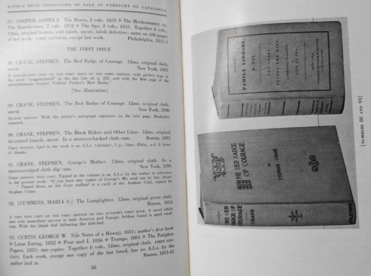 First Editions Of American Authors collected by Arthur Swann. Parke-Bernet, 1960