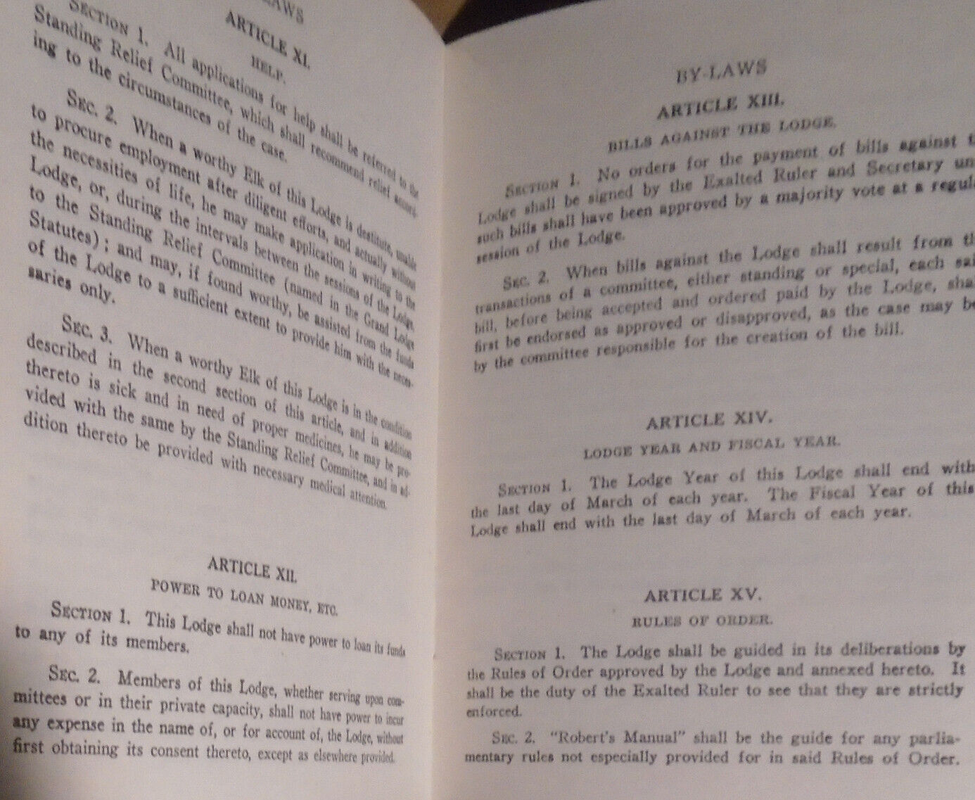 1944 By-laws of Casper Lodge Wyoming, No. 1353. Order of the Elks