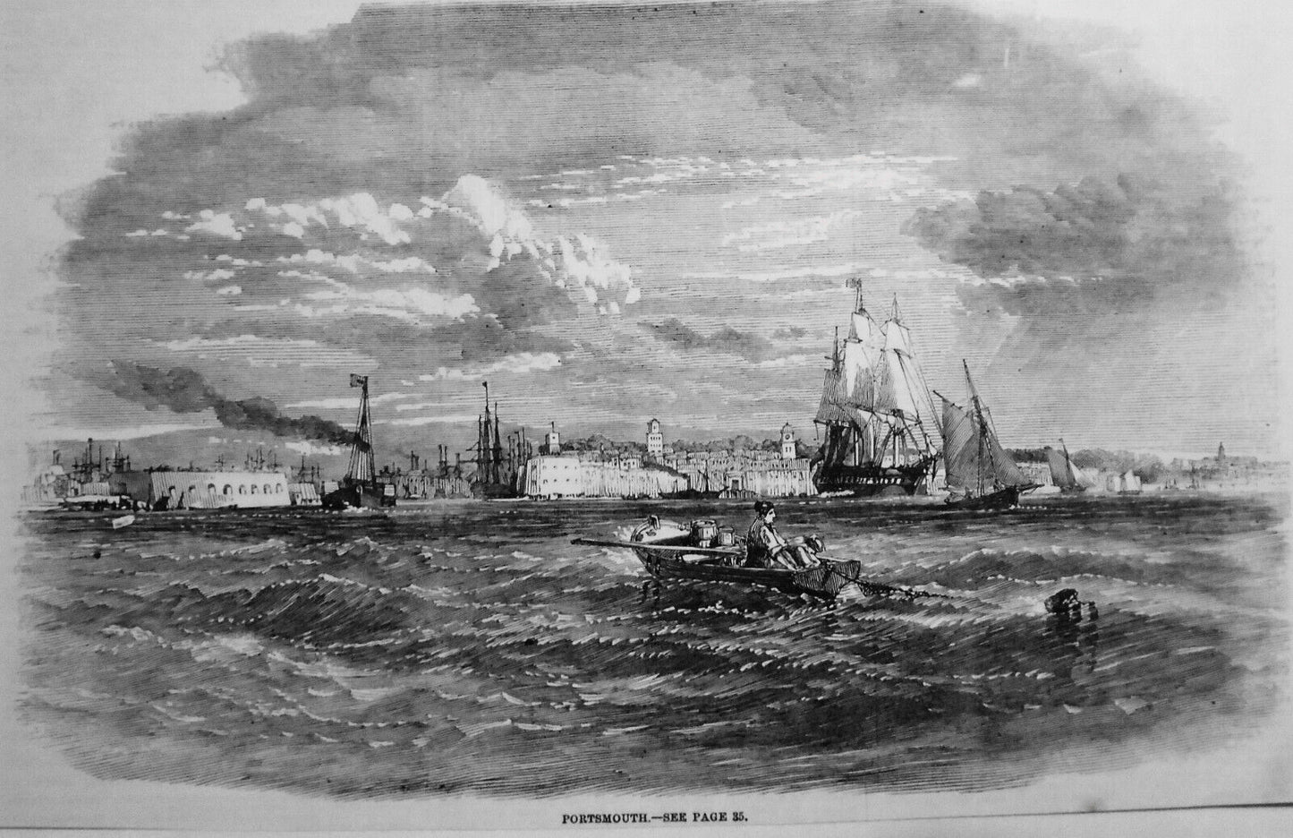 Portsmouth - Original print : Illustrated London News, January 8, 1859