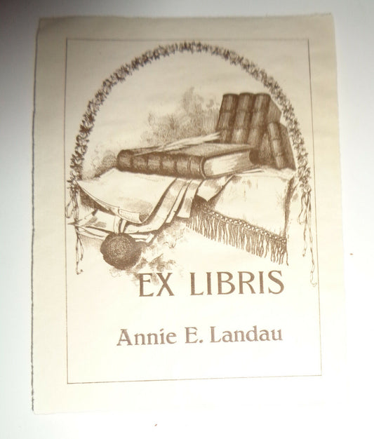 Annie E. Landau - Ex Libris Bookplate