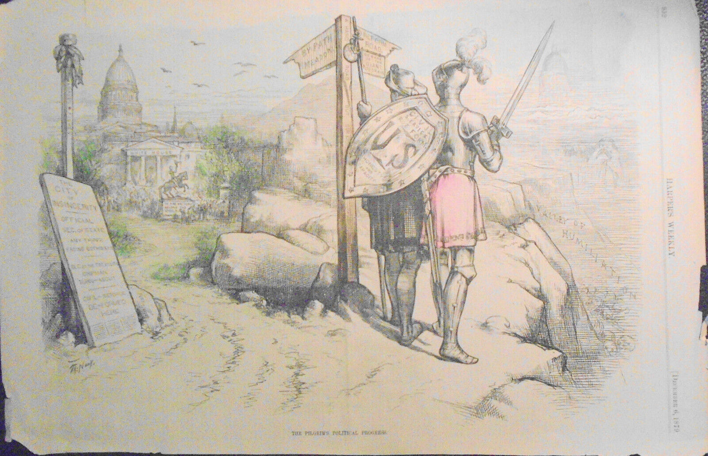 The pilgrim's political progress, by Thomas Nast.  Hand-colored. HW Dec. 6, 1879