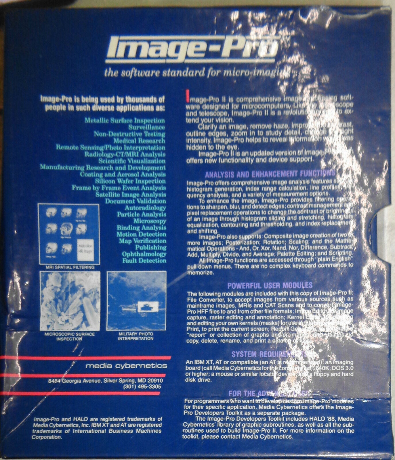 Image-Pro Color for 3M/Comtal Vision Lab II by Media Cybernetics. 1988,  IBM  AT