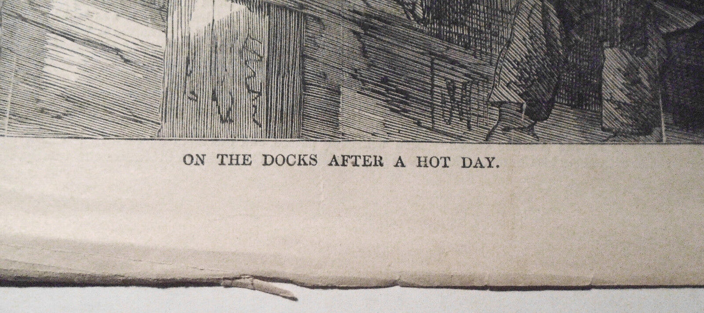 On The Docks After A Hot Day - - Harper's Weekly 1868