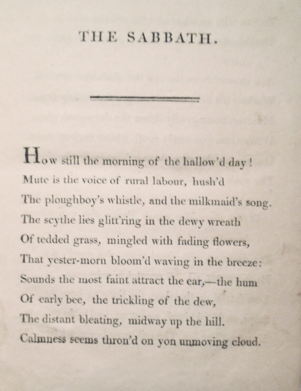 1805 The Sabbath, a poem to which are now added, Sabbath walks, by James Grahame