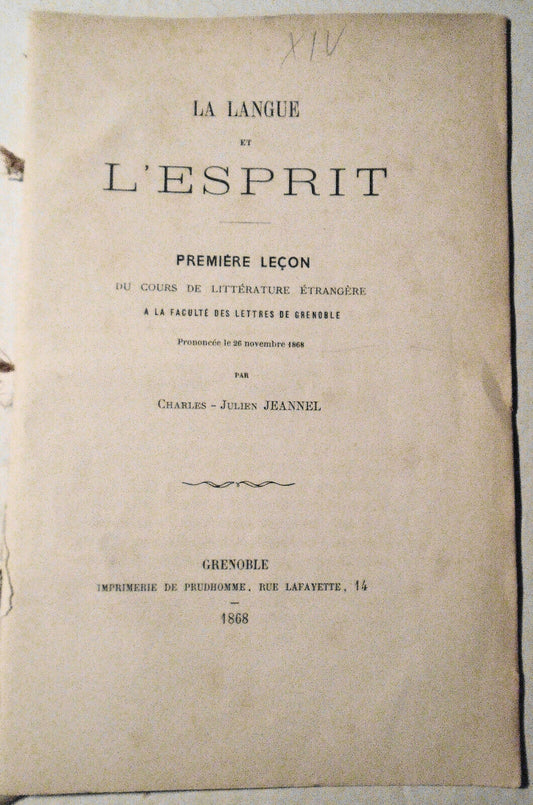 1868 La Langue et l'esprit, premiere lecon... by Charles-Julien Jeannel