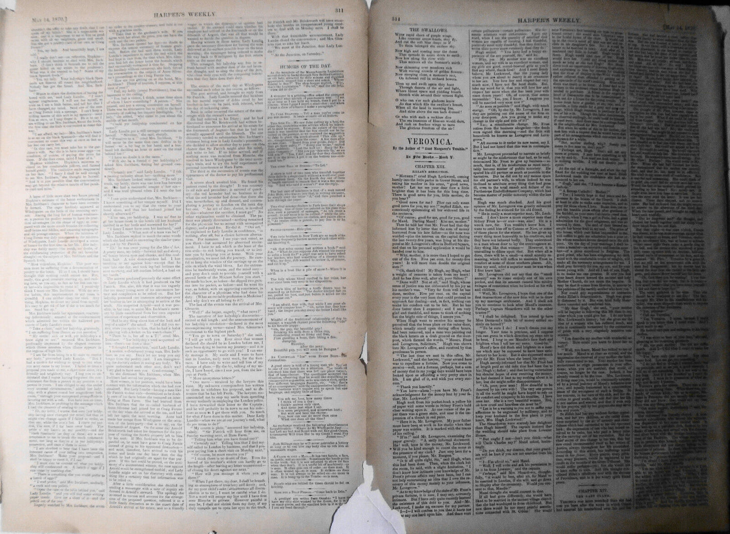 The Richmond Calamity - 2 Full Page prints - Harper's Weekly, May 14,  1870