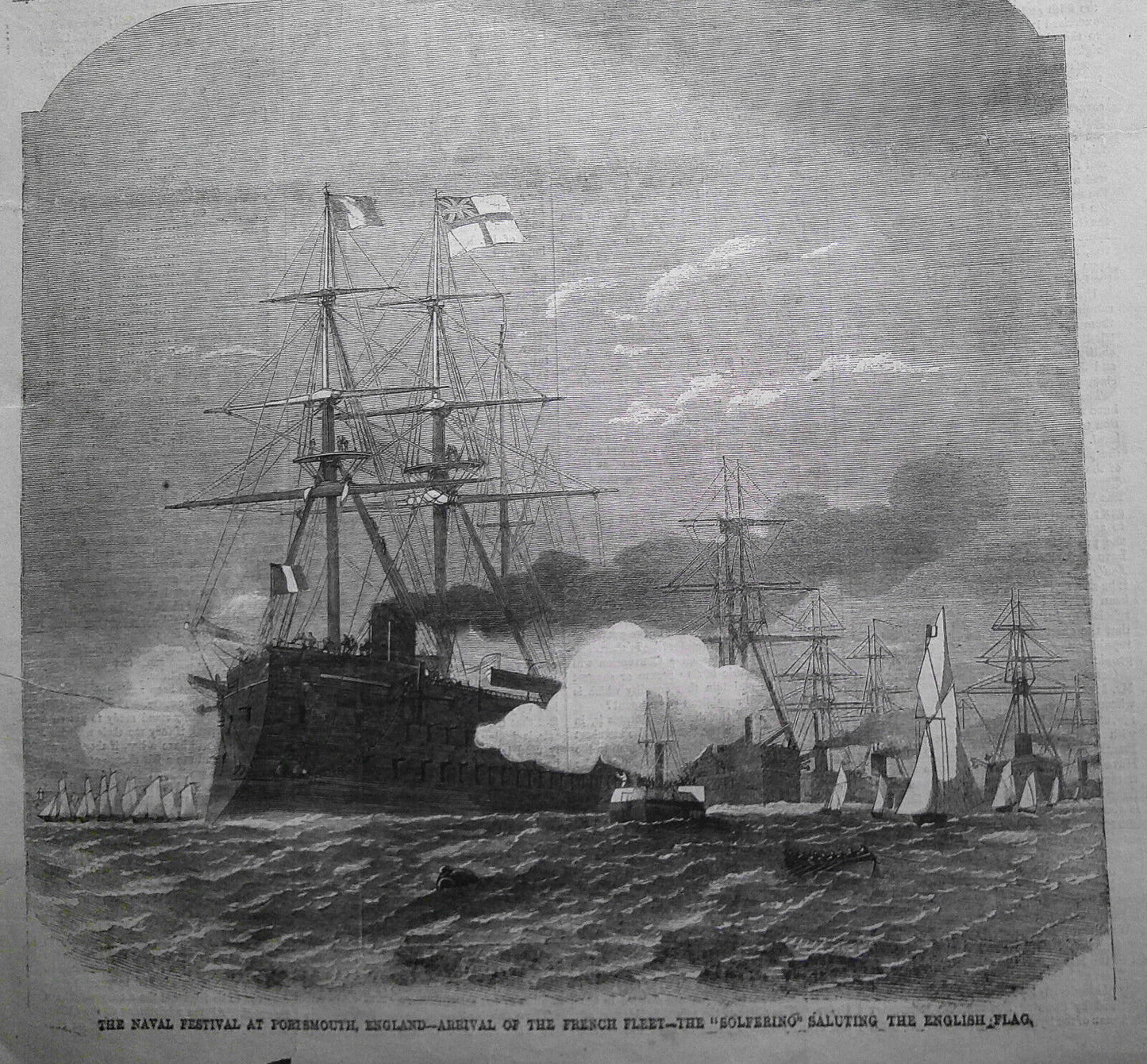 The Naval Festival at Portsmouth - arrival of French fleet. Harper's Weekly 1865