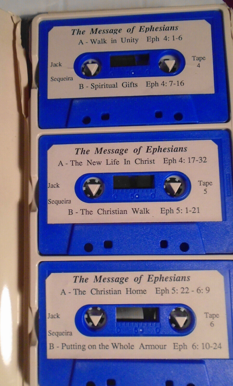 Pastor Jack Sequeira - The Message of Ephesians - 6 cassette tapes in case