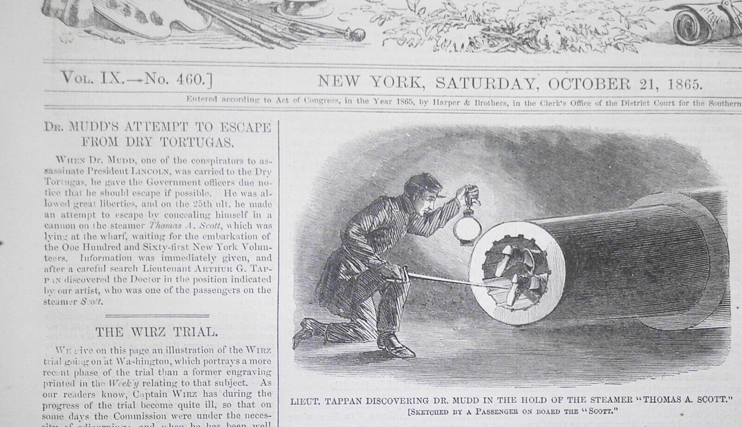 Trial of Captain Wirz, the Andersonville Jailer - Harper's Weekly, Oct. 21, 1865