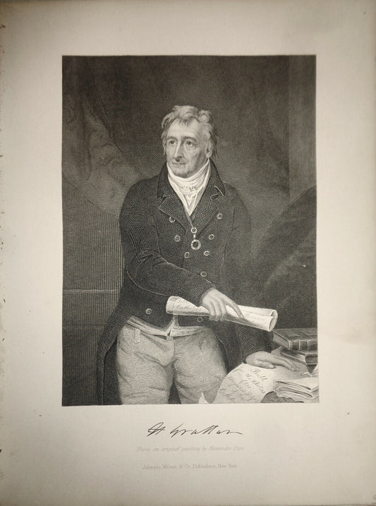 Henry Grattan - original portrait engraving - 1876 - Duyckinck Int'l Gallerie