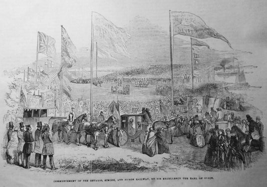 Commencement Of The Ontario, Simcoe, And Huron Railway - Gleason's 1852