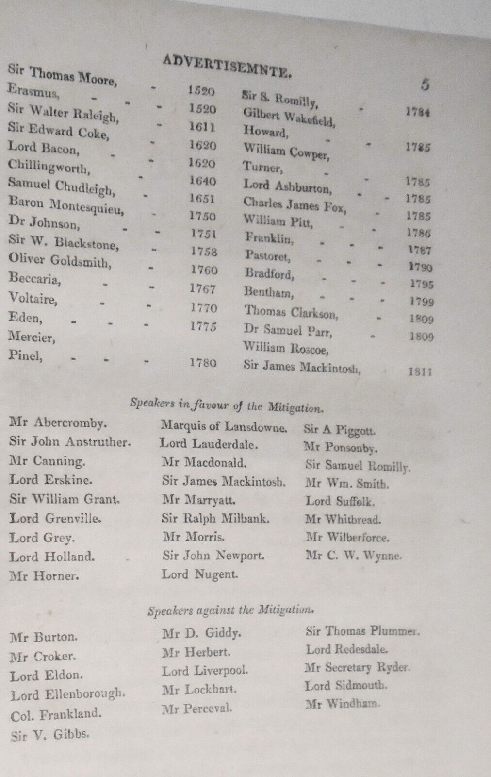 [Death Penalty] 1819 Debate in the House of Commons on a motion...