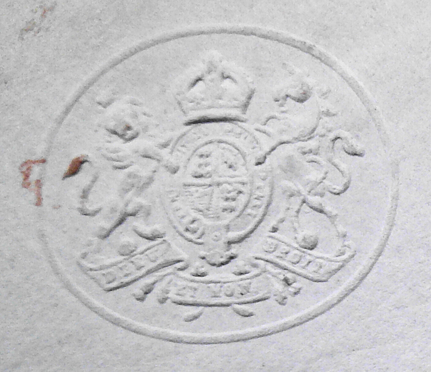 1919 UK War cabinet postal cover with embossed seal on verso