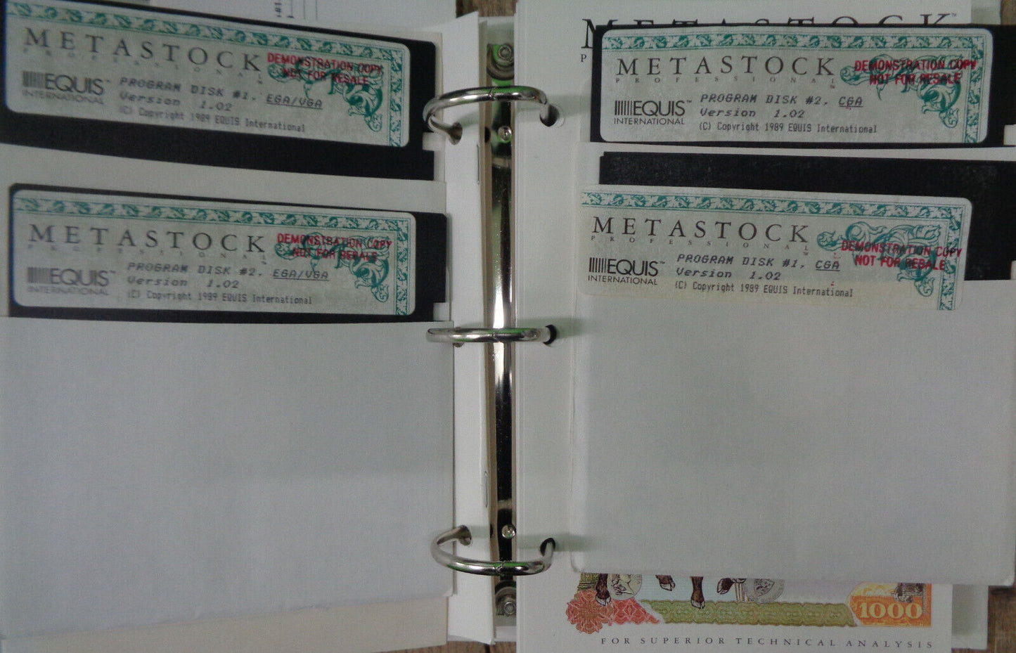 METASTOCK PROFESSIONAL, by Equis, 1989. Technical Analysis, for IBM PCs. Unused