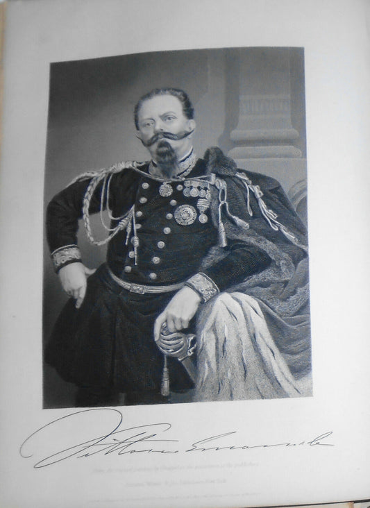 Victor Emmanuel II - steel engraving - 1873 - Duyckinck Portrait Gallery