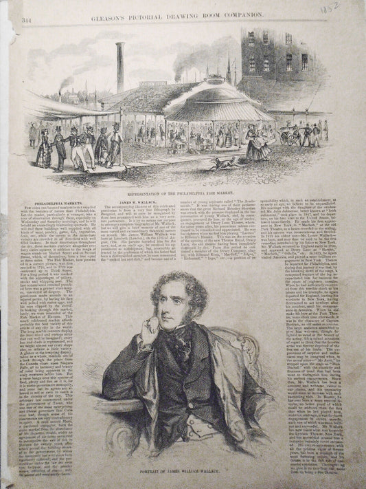 The Philadelphia Fish Market + James William Wallace - Gleason's Pictorial 1852