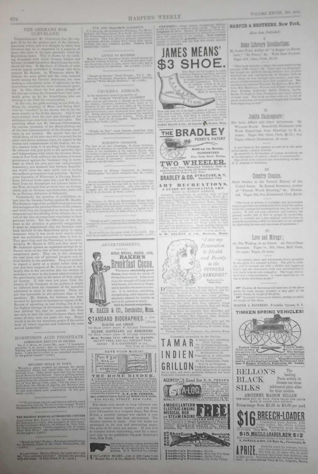 The Germans For Cleveland - Harper's Weekly, October 11, 1884