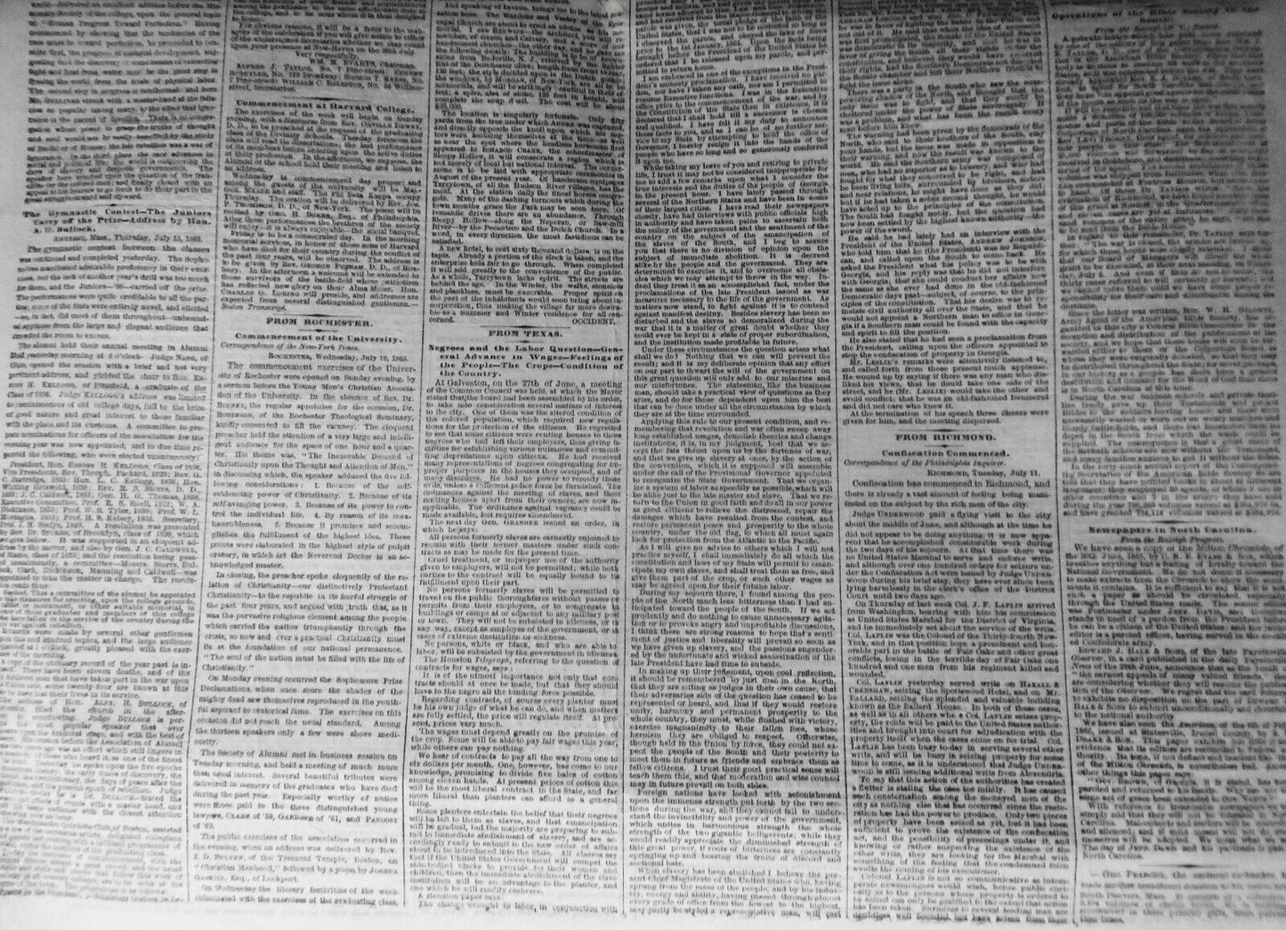 The New York Times, Sunday July 16, 1865. Civil War; Miss Harris Insanity Trial