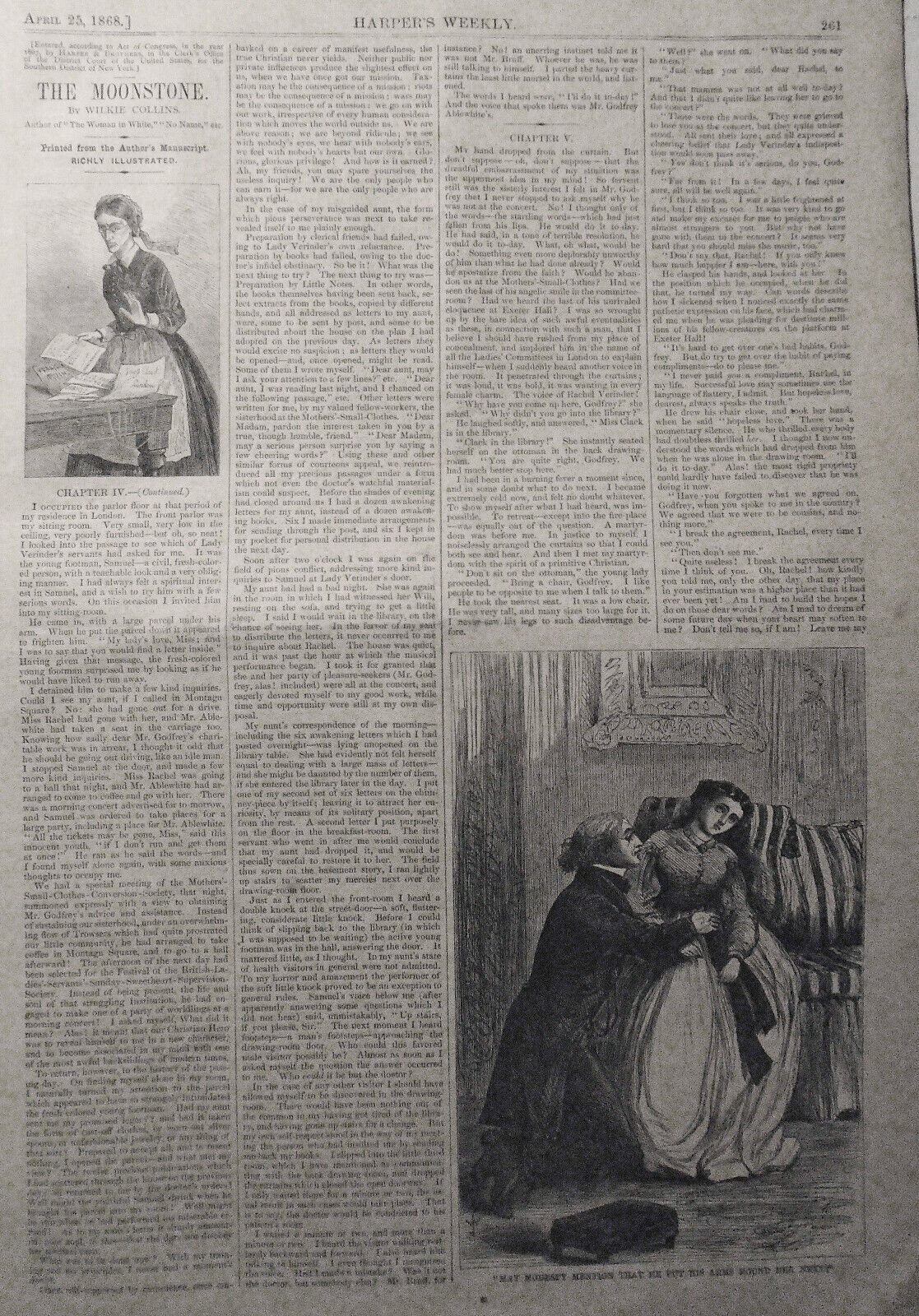 Harper's Weekly - Complete Issue, April 25, 1868 Tigress In Central Park, etc