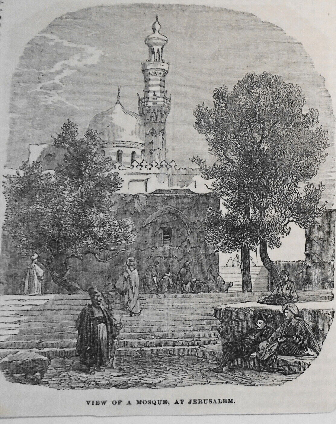 A Mosque At Jerusalem -  Gleason's Pictorial 1852 print