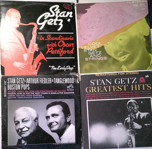 Stan Getz - 4 vintage LPs lot: Cool Velvet; In Scandinavia; Arthur Fiedler; Hits