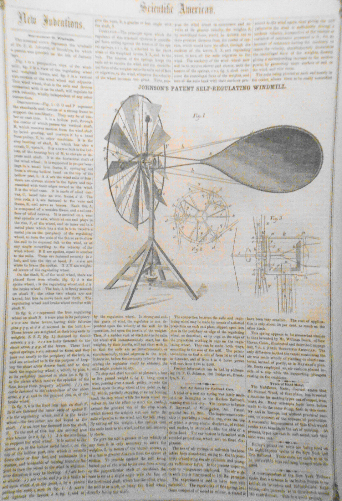 Scientific American September 29, 1855. Telegraph history; windlasses, windmills